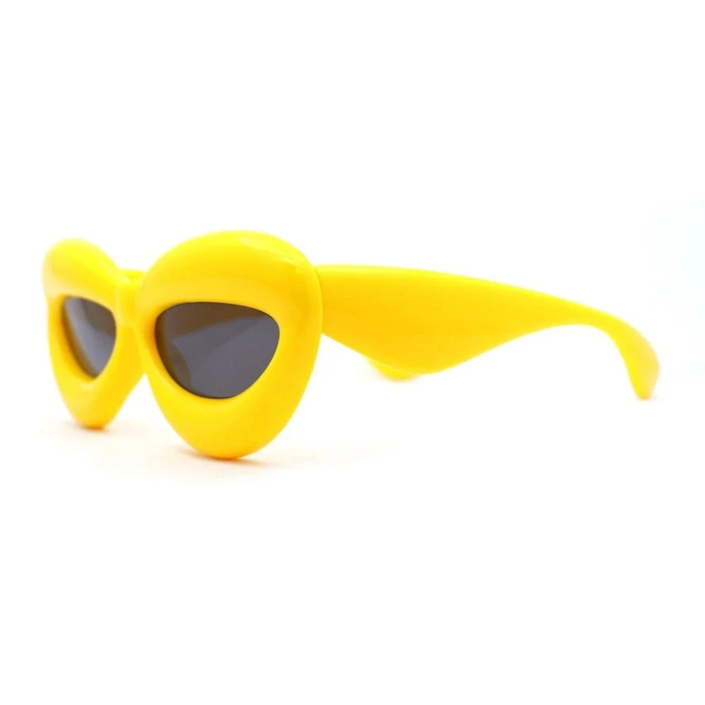 Womens‎ Yellow Mod GoGo Sunglasses Funky Retro Bold Fashion Statement Festival